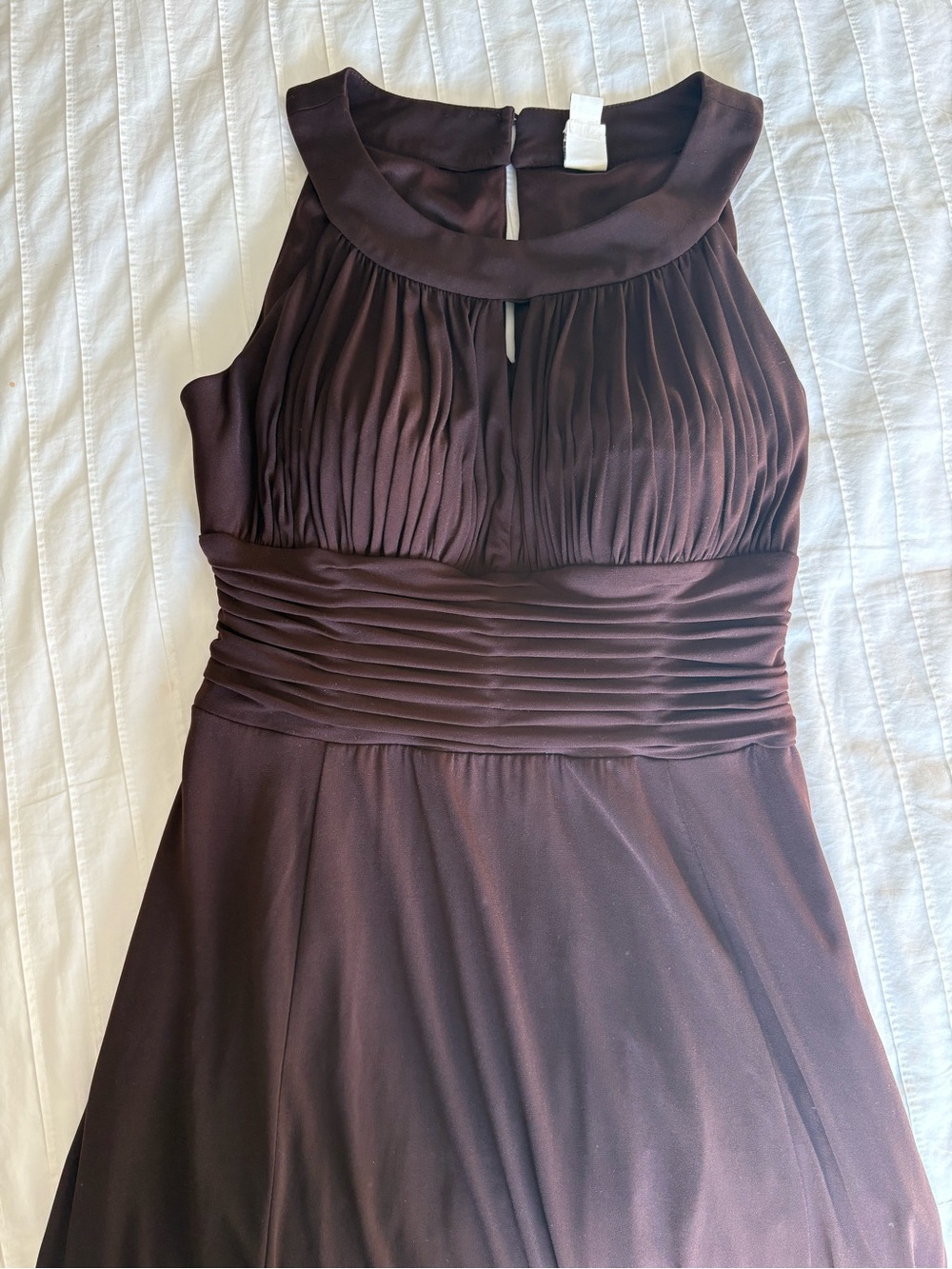 Signature by Sangria Sleeveless Pleated Brown Cocktail Dress